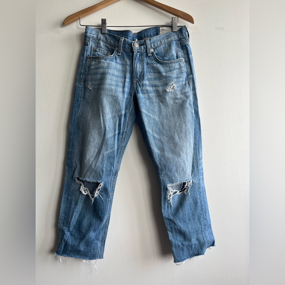 rag & bone Distressed Low Rise Boyfriend Jeans Short Womens Size 23 fits to 25